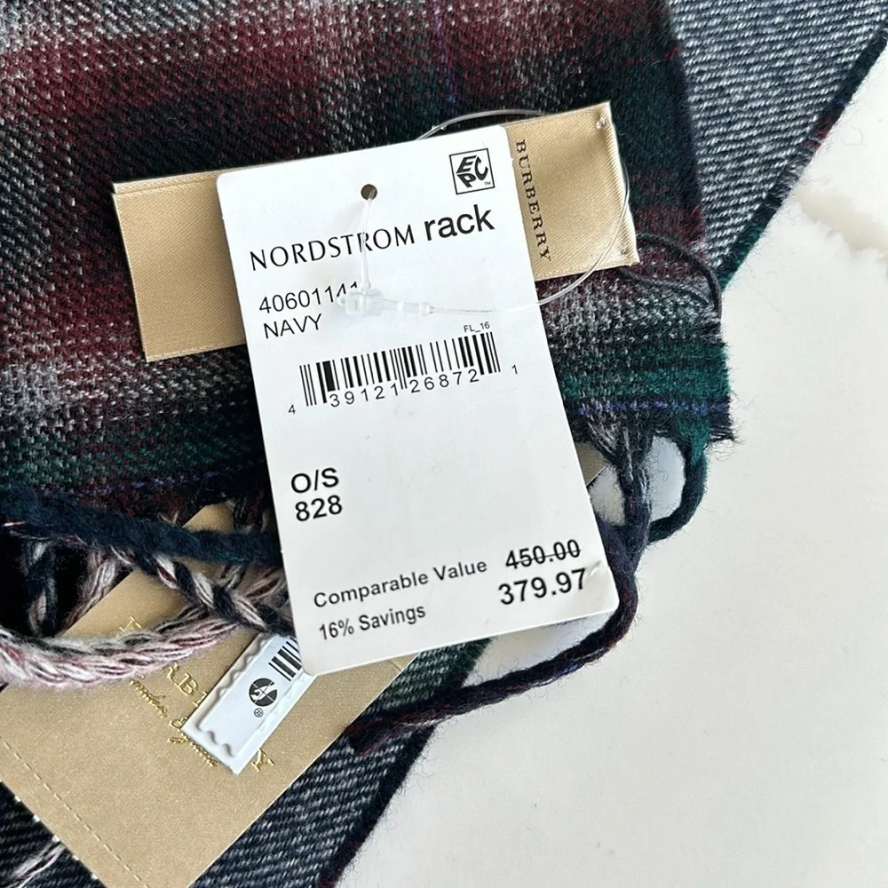 Burberry Plaid Check Wool Scart